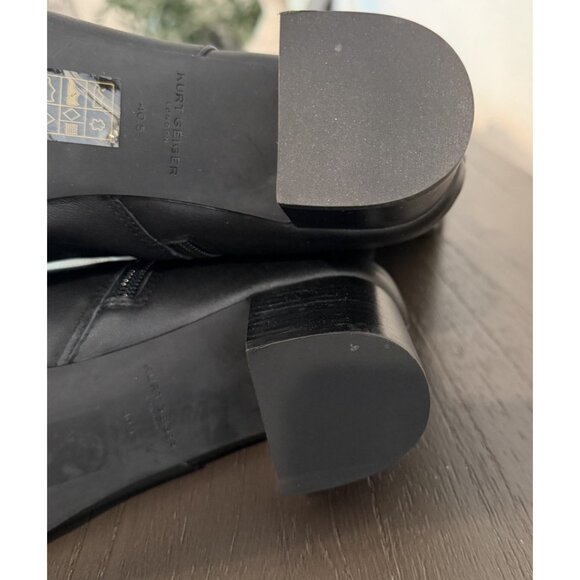 Kurt Geiger Size 9.5 heel boot women's black leather Elmer knee High eagle 40.5 - Picture 15 of 16